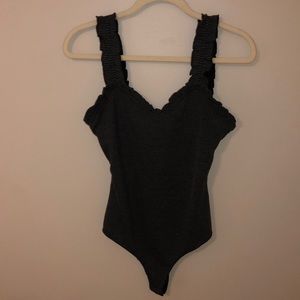 LE LIS Black Striped Bodysuit!